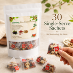 Ginseng Five-Treasure Herbal Tea Bags | Caffeine-Free Daily Herbal Sip with Maca & Berries, 30 Sachets